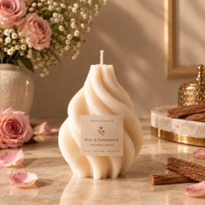 Rose & Sandalwood Sculptural Candle